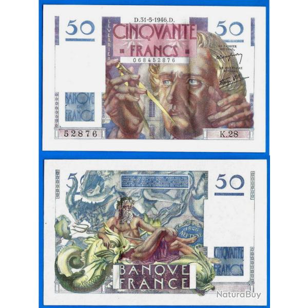 France 50 Francs 1946 Billet Le Verrier Franc Frs Frc Frcs