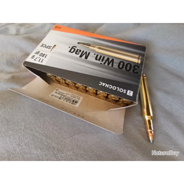 Bo�te 17 balles 300 Win Mag Solognac neuves.