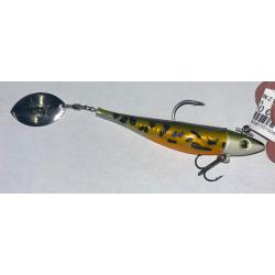 Lot 2 leurres Delalande Zand Fat Spin Z 10cm 10g Natural L&eacute;opard