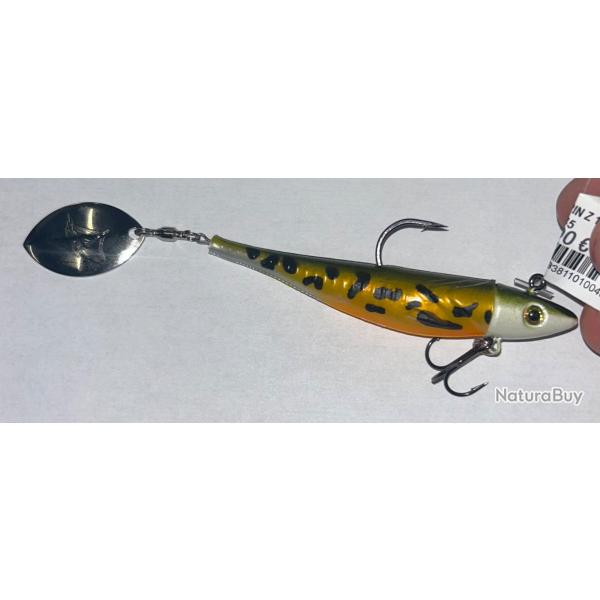 Lot 2 leurres Delalande Zand Fat Spin Z 10cm 10g Natural L�opard