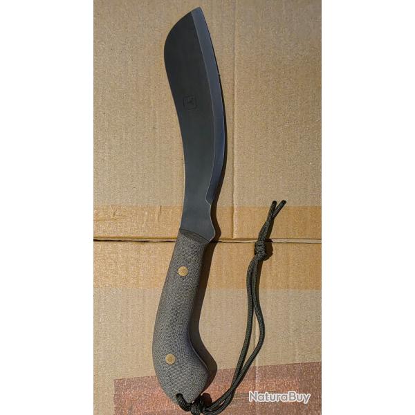 Couteau Ben & Lois Pocket Parang - TAD Edition - O1 Steel - OD Green Micarta+ Orange G10 Liners