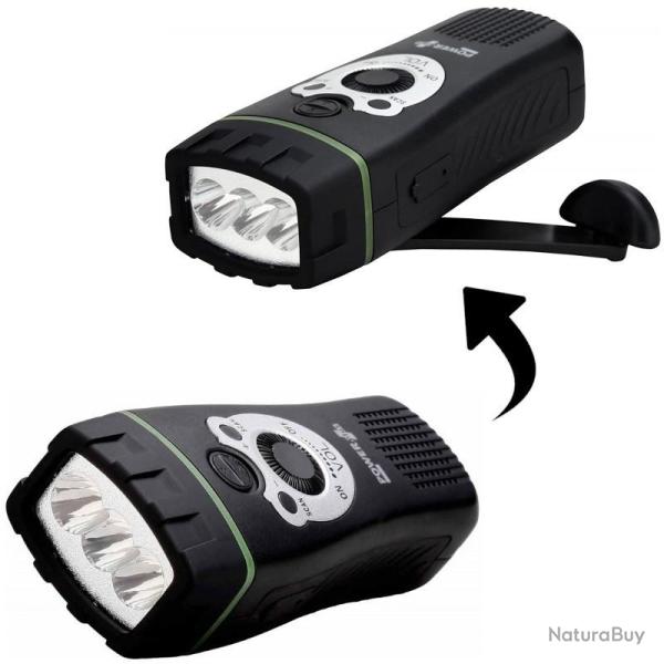 Radio & lampe torche � manivelle dynamo Powerplus Wolf
