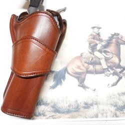 ETUI WESTERN CUIR "DUKE" pour r&eacute;volver (Entreprise artisanale fran&ccedil;aise)