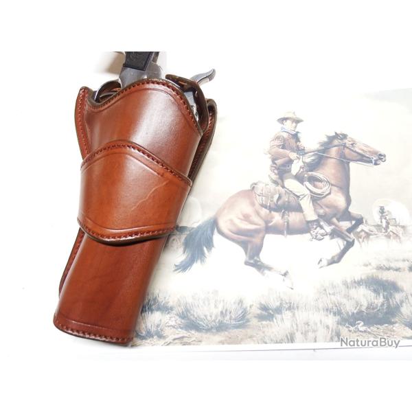 ETUI WESTERN CUIR "DUKE" pour r�volver (Entreprise artisanale fran�aise)