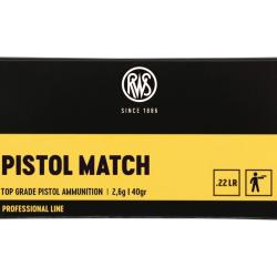 500 Munitions RWS Pistol Mtach Cal.22LR 2.6g 40Grs