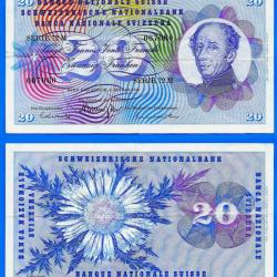 Suisse 20 Francs 1970 Billet Franc Europe Centrale Serie 72