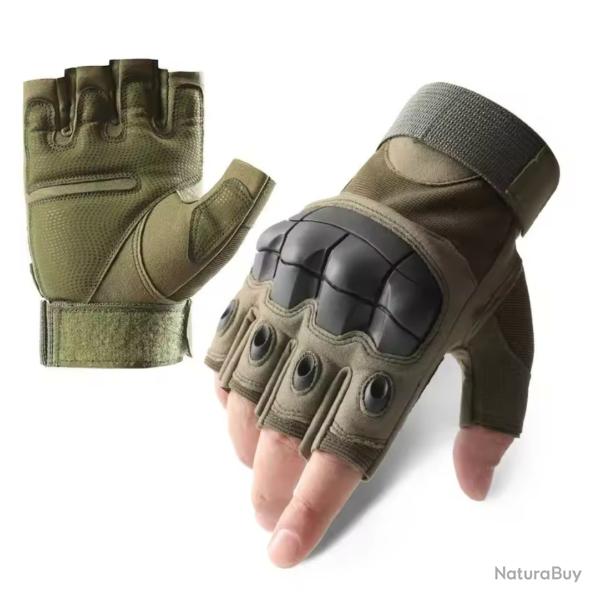 Gants Tactiques demi-doigts Vert