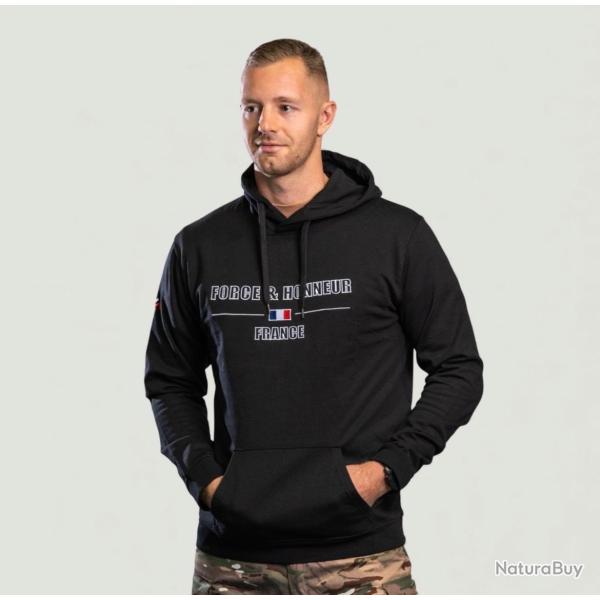 Sweat-shirt Noir brod� Force & Honneur France