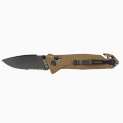 Couteau pliant CAC&reg; - Serration - PA6 Chevrons Coyote Brown