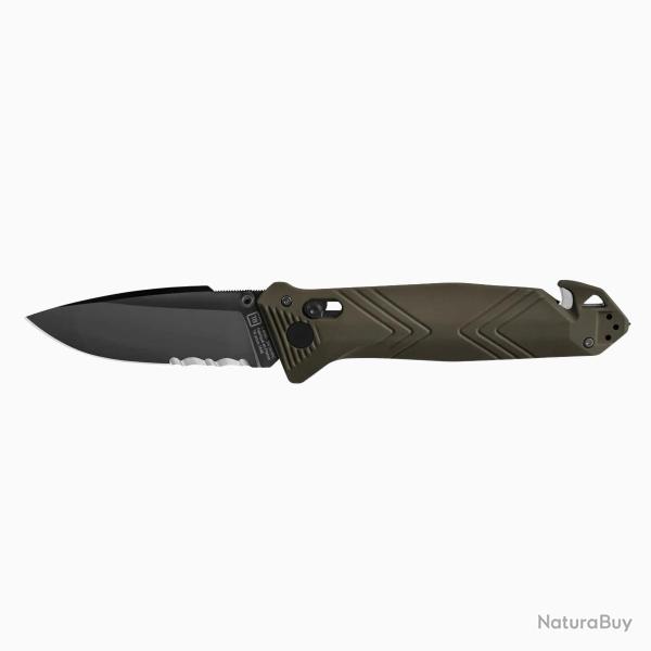 Couteau pliant CAC� - Serration - PA6 Chevrons Vert Olive