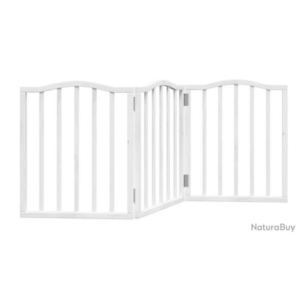 Barri�re chien bois peuplier blanc 150 cm pliable 3 panneaux s�curit�