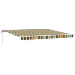 Auvent r&eacute;tractable &eacute;lectrique Vert et jaune 400 &times; 300 cm