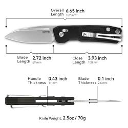 Couteau SRM Scout Lame Drop Point Acier 14C28N Bead Blast Manche G10 Noir Ambi-Lock SRM7229GB