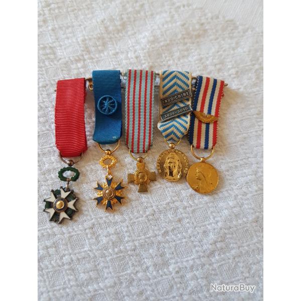 MEDAILLES REDUCTIONS LEGION D HONNEUR MERITE  RECONNAISSANCE AERONAUTIQUE MILITARY FRENCH MEDAL