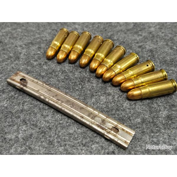 10 munitions 7,63 Mauser avec lame pour C96