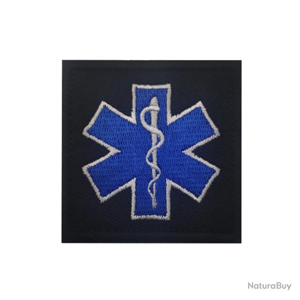 Patch Paramedic - Bleu/Noir - Velcro - Livraison gratuite