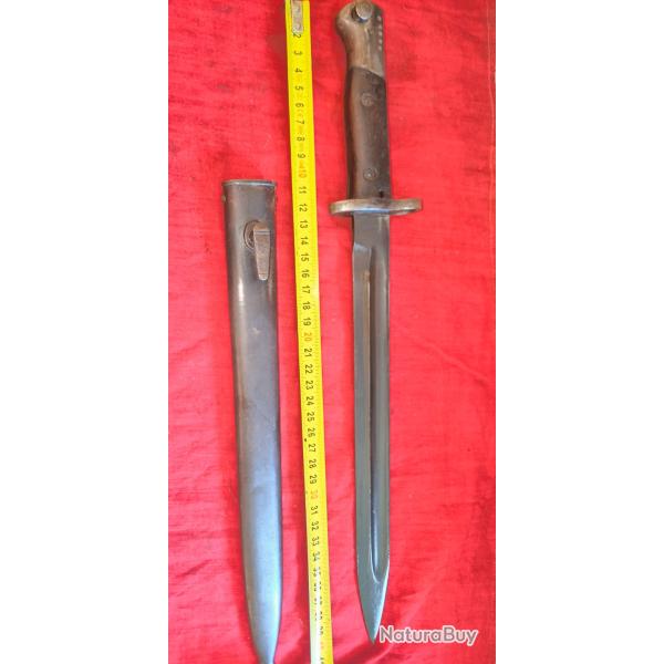 Ba�onnette Mauser portugais mod�le 1904 suhl und Co pour fusil Mauser Vergueiro bouton fonctionnel