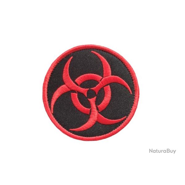 Patch Radioactif Rouge Rond - Velcro - Livraison gratuite