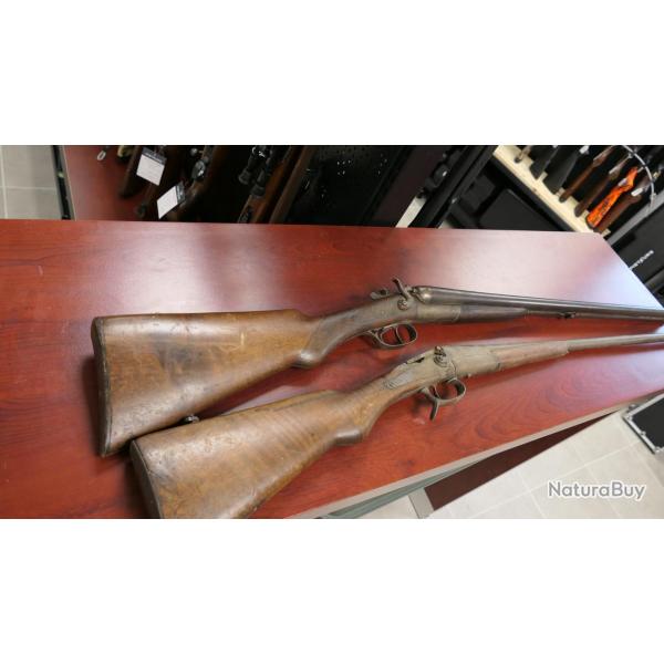 lot de 2 fusils a chiens   mise a prix 1 euros SANS PRIX DE RESERVE