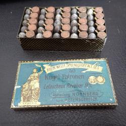 Boite LEFAUCHEUX REVOLVER 9 mm + 50 cartouches de collection &agrave; broche. EXCEPTIONNELLE