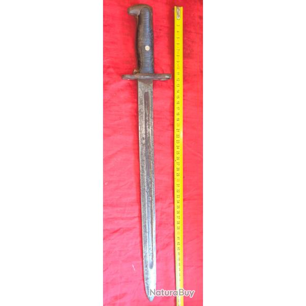 Ba�onnette US army ww2 longue 1942 pour le grand M1 , vis plaquette chang�e. Sans fourreau