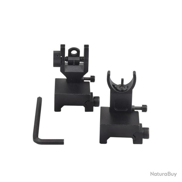 Organes de vis�e Flip-Up en aluminium - Ensemble hausse et guidon