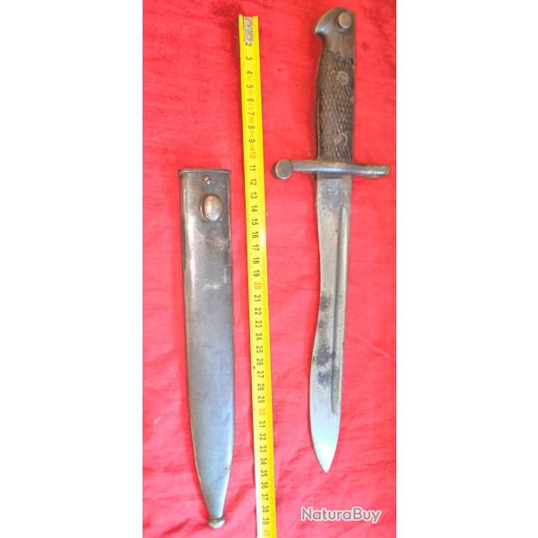 Ba�onnette espagnole machette artillerie Bolo mod�le 1941 + fourreau en �tat d'usage sans oxydation