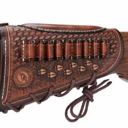 Appui joue r&eacute;glable - Protection crosse - Plein cuir - Multi calibres