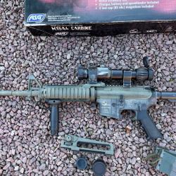Carabine Airsoft M15A4 ASG electric ABS / Metal custom officiel ASG Afghanistan + accessoires comple