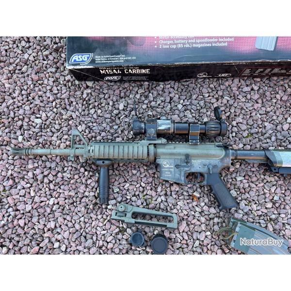 Carabine Airsoft M15A4 ASG electric ABS / Metal custom officiel ASG Afghanistan + accessoires comple