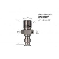 Adaptateur QR M&acirc;le pour arme PCP - Filetage M10