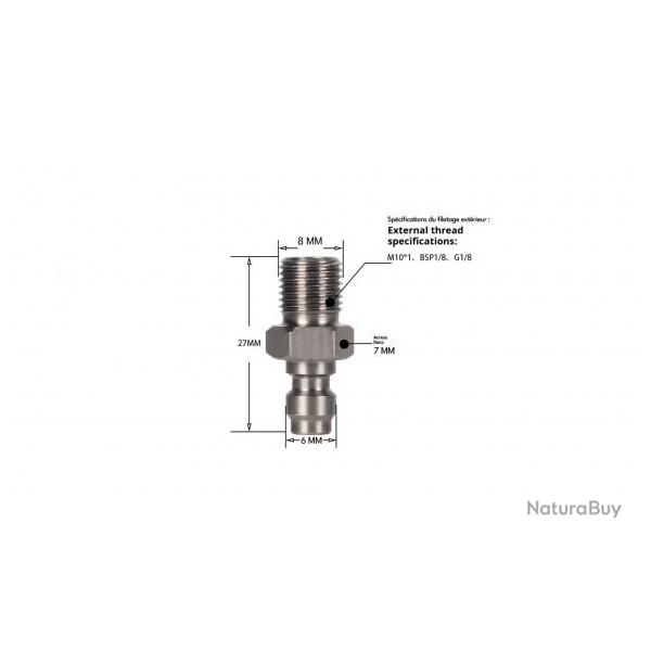 Adaptateur QR M�le pour arme PCP - Filetage M10