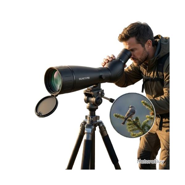 T�lescope monoculaire HD 20-60x80 �tanche BAK4 FMC - Observation nature & chasse haute pr�cision