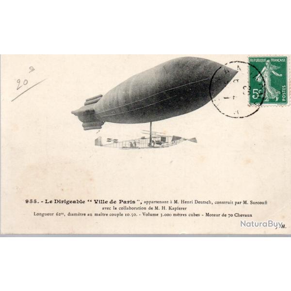 Carte postale ancienne - Le Dirigeable Ville de Paris -N�3823