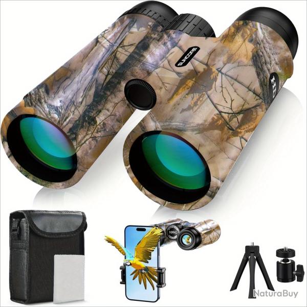 Jumelles SUNCORE 10x42 HD Etanches IPX4 - Observation Nature Chasse et Randonn�e Haute Pr�cision