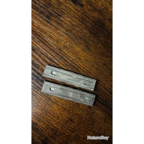 2 lames chargeur Mauser K98 ou G98 Seconde guerre mondiale