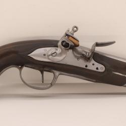 Authentique pistolet &agrave; silex de mar&eacute;chauss&eacute;e/gendarmerie