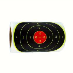 100 Cibles Rondes Noires Num&eacute;rot&eacute;es 10cm Fluorescentes Splatter Tir Pr&eacute;cision Autocollantes