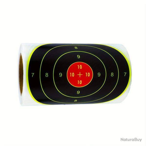 100 Cibles Rondes Noires Num�rot�es 10cm Fluorescentes Splatter Tir Pr�cision Autocollantes