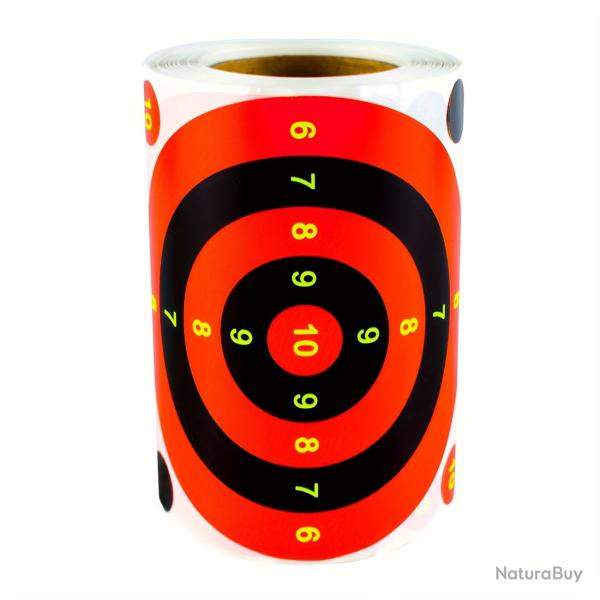 100 Cibles Rondes Rouge Noir 10cm Fluorescentes Splatter Tir Pr�cision Autocollantes