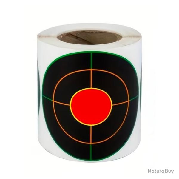 200 Cibles Rondes Orange Vert 76mm Fluorescentes R�actives Autocollantes