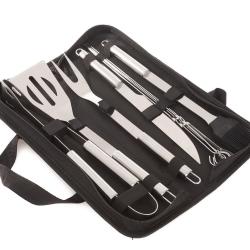 Set Barbecue Brasero en Acier Inoxydable 10 pi&egrave;ces