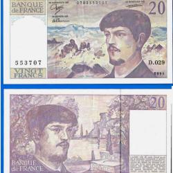 France 20 Francs 1990 Debussy Billet Franc