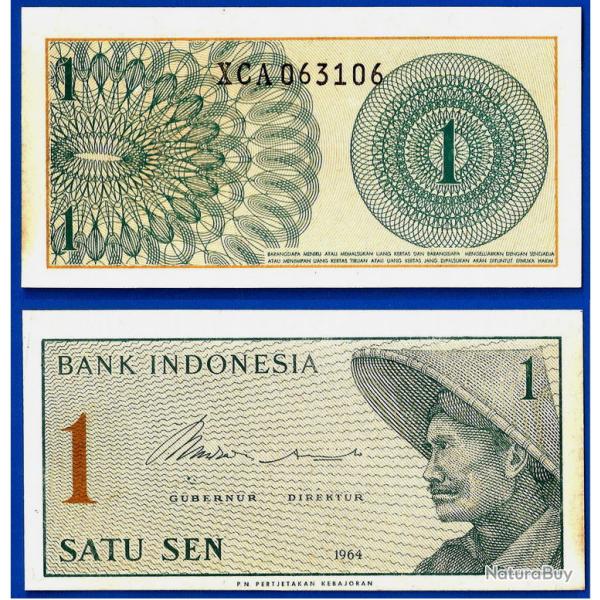 Indonesie 1 Satu Sen 1964 Billet Paysan