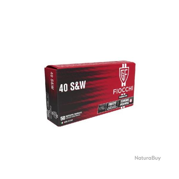 Munitions FIOCCHI cal.40SW FMJTC 170gr par 50
