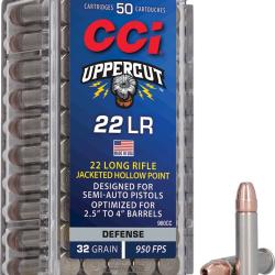 Munitions CCI uppercut cal.22lr 32gr plated hp par 50