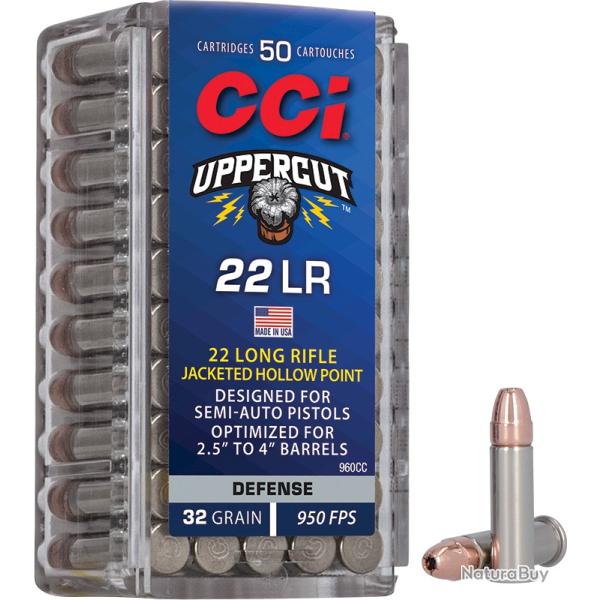 Munitions CCI uppercut cal.22lr 32gr plated hp par 50