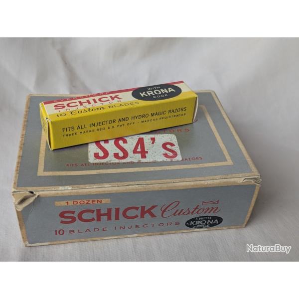 WW2/POST US PAQUET DE LAMES DE RASOIR AM�RICAIN " SCHICK CUSTOM " NEUVE DANS SA BO�TE D'EMBALLAGE