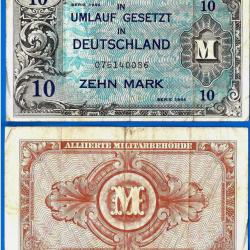Allemagne 10 Mark 1944 Produit par les USA Marks Billet