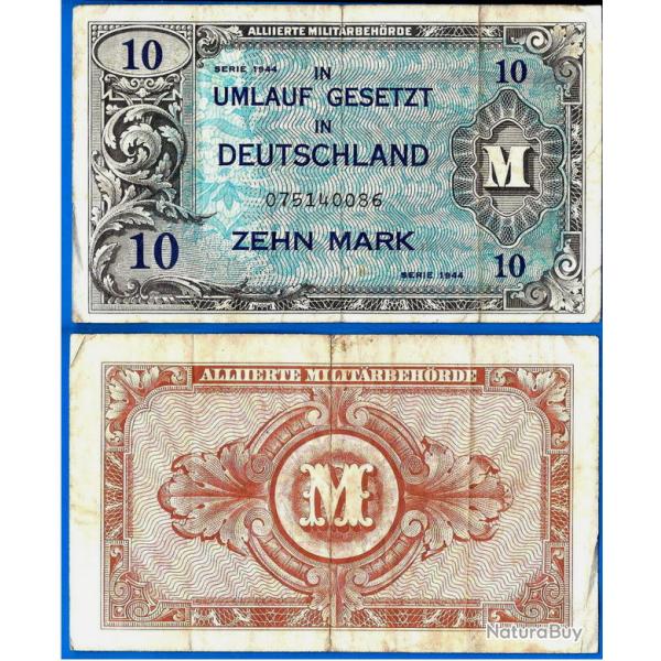 Allemagne 10 Mark 1944 Produit par les USA Marks Billet